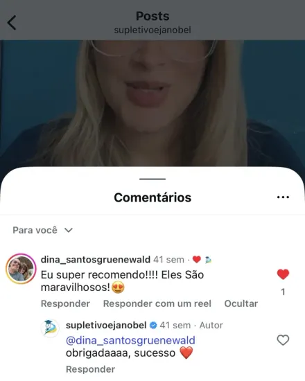 Print de mensagem no Instagram de aluno formado pela Nobel